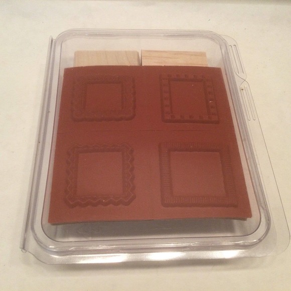 Stampin' Up! "BORDERS MINI" Wood Rubber Stamp Set 1995 Vintage New Unmounted - Picture 2 of 3